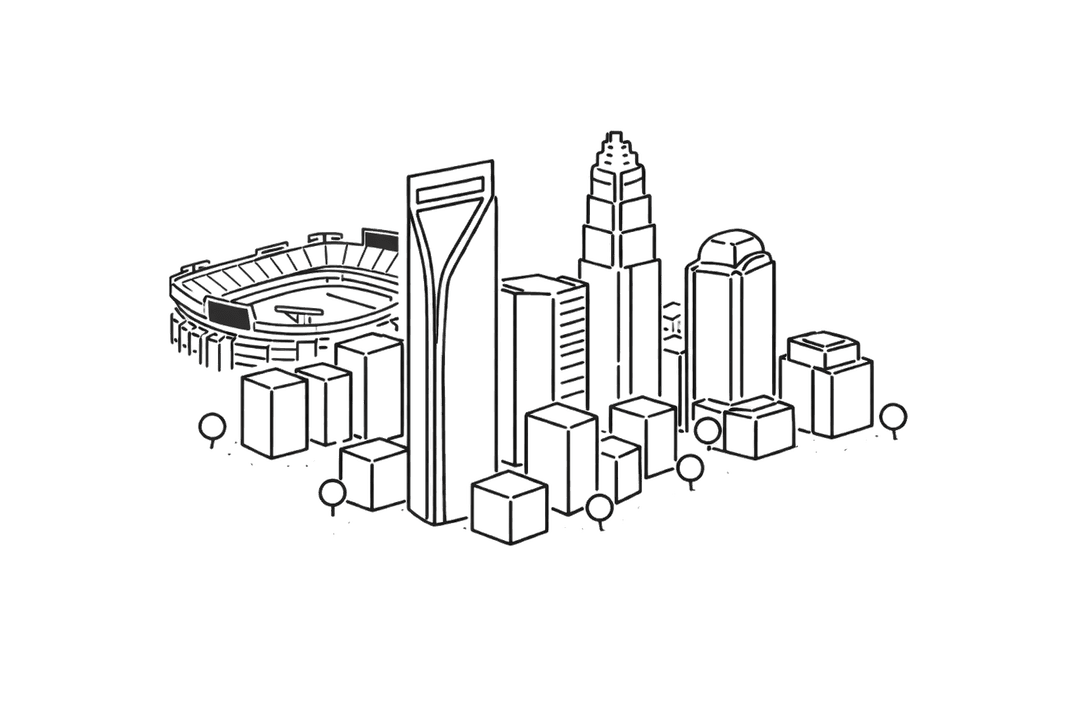 Illustrated Charlotte skyline